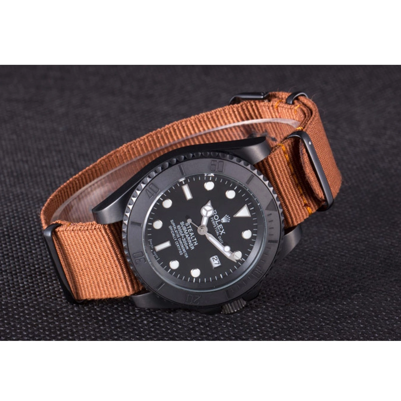 Rolex aaa copy Submariner Fabric Brown STEALTH Rolex Band MK rl426 IV 621388 0706